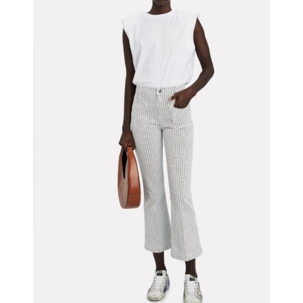 Frame Denim Le Bardot Crop Flare Striped Jeans Size 29